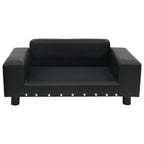 vidaXL Dog Sofa Puppy Couch Bed with Washable Cover Plush and Faux Leather-2